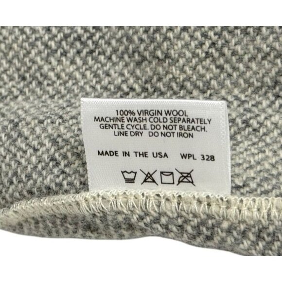 Fairbault Mill 100% Virgin Wool Blanket Light Heather Gray Classic Cabin 50 x 65 - Picture 7 of 8